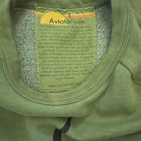 Aviator Nation Bolt Pullover Green Sweatshirt - Picture 5 of 8